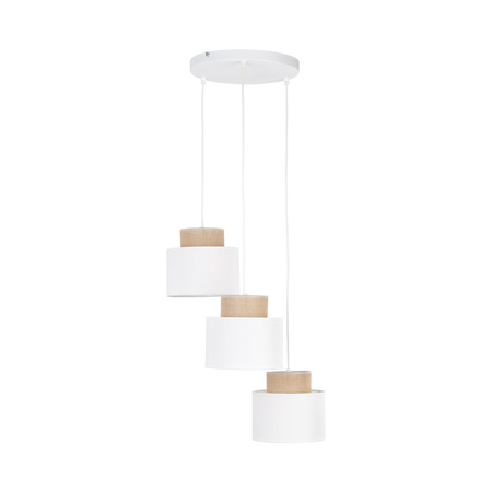 Lampa wisząca Duo White Juta koło 3xE27
