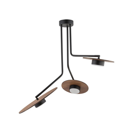 Nowodvorski Lampa sufitowa czarna drewno DISK 