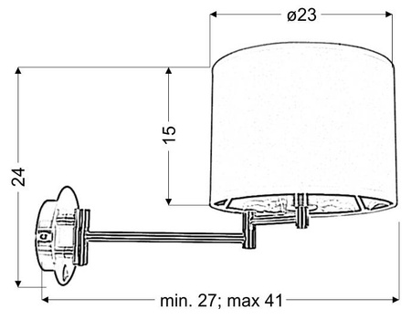 Alexia Lampa Kinkiet Chromowy 1X40W E14 Abażur Czarny