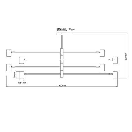 Light prestige Snow 8 wiszący czarny LP-731/8P BK