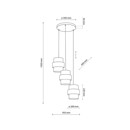 Lampa wisząca CALISTO White koło 3xE27