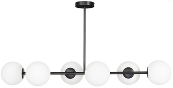 Lampa sufitowa Milano czarna 6xE14 mleczne kule EP1C22