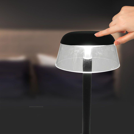 Lampka Biurkowa Nocna V-TAC 3W LED 28cm Ładowanie USB Ściemnianie Czarna 