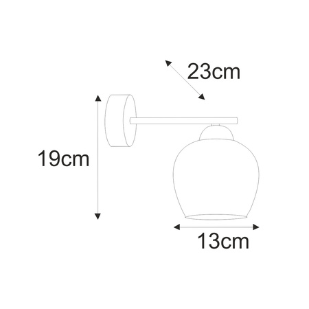 Kinkiet ścienny z grafitowym kloszem, do sypialni K-5613 z serii NIRA