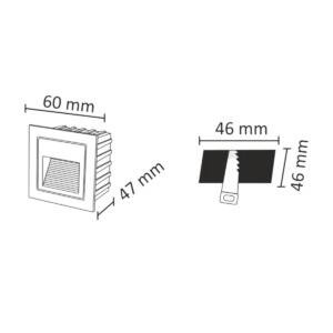 Lampa schodowo-elewacyjna LED Q6 kwadrat