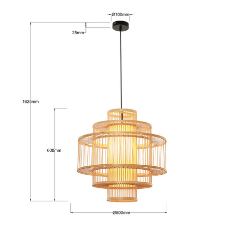 Lampa wisząca Stela rattanowa 1xE27 Boho
