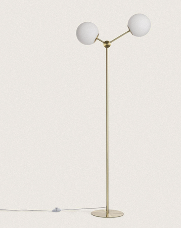 Lampa Podłogowa z Metalu i Szkła Moonlight 2 Pkt złota