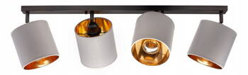 Lampa sufitowa listwa 4 szara abażur Oro LED