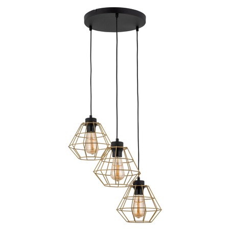 Tk Lighting DIAMOND GOLDlampa wisząca 3xE27
