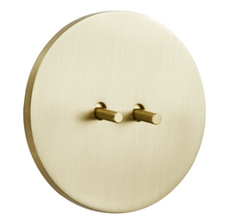 Włącznik podtynkowy okrągły metalowy podwójny / schodowy TOGGLICA ROUND 4U złoty szczotkowany