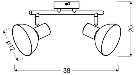 Lampa ścienna candellux diso 92-63427 listwa e27 czarny+zloto