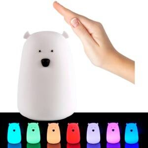 Lampa silikonowa Led MIŚ Biały "TAP TAP", wbudowany akumulator, USB