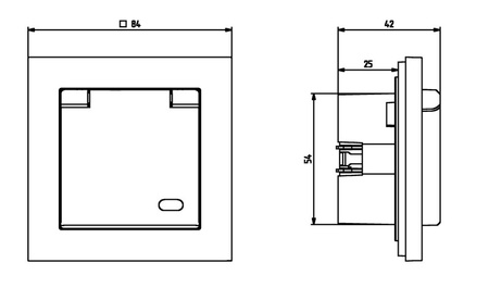 Ospel Sonata Kaszmir Gniazdo bryzgoszczelne z uziemieniem IP-44 z przesłonami torów prądowych wieczko przezroczyste GPH-1RZP/m/82/d