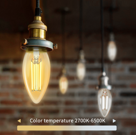  Inteligentna żarówka Smart LED FILAMENT E14 świeczka 4,5W Wi-Fi CCT  bursztynowa