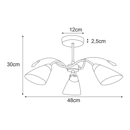 Lampa sufitowa K-JSL-72018/3C CHR z serii TAURUS