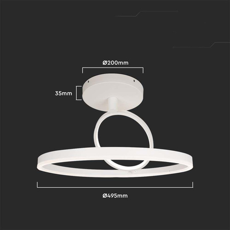 Oprawa Sufitowa V-TAC LED 37W Biała VT-7907 4000K 4000lm