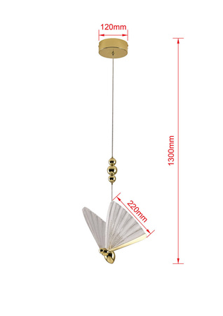 Light prestige Mariposa 1 wisząca złota LP-1715/1P