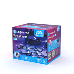 Lampki choinkowe 300 LED barwa zimna 6500K IP44 15m