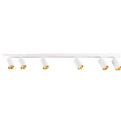 Lampa ścienno-sufitowa MARIBEL 6 GU10 biała + złote pierścienie