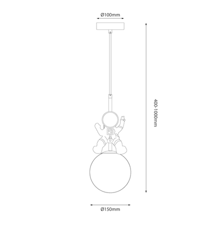 Lampa wisząca Astronauta 1xE27