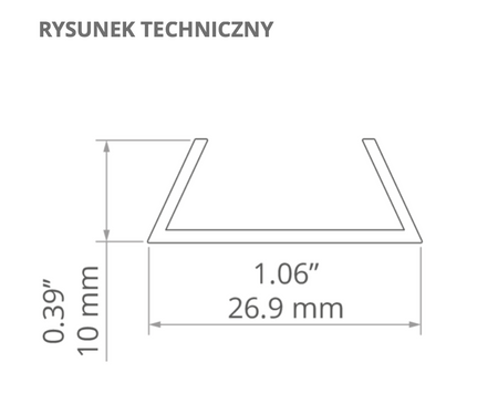 Osłona do profilu FOLED-27 Kluś mleczna satynowa 2m