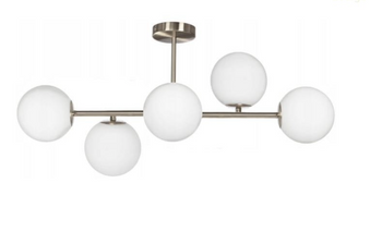 Lampa sufitowa Milano srebrna 5xE14 mleczne kule EP1C19