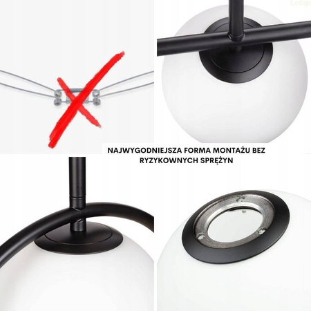 Lampa sufitowa czarna Milano Tower 4xE14 mleczne kule