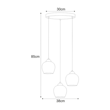 Dekoracyjna lampa wisząca z kloszami, chrom K-5611 z serii NIRA