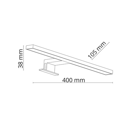 LEITO BLACK KINKIET 2w1 LED 8W 40cm