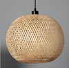Bambusowa Lampa wisząca pleciona E27 naturalna Boho
