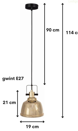 Lampa wisząca Monaco gold industrialna 1xE27
