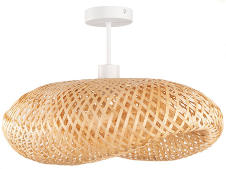 Lampa sufitowa bambusowa plecionka biała NUSA 60cm 1xE27