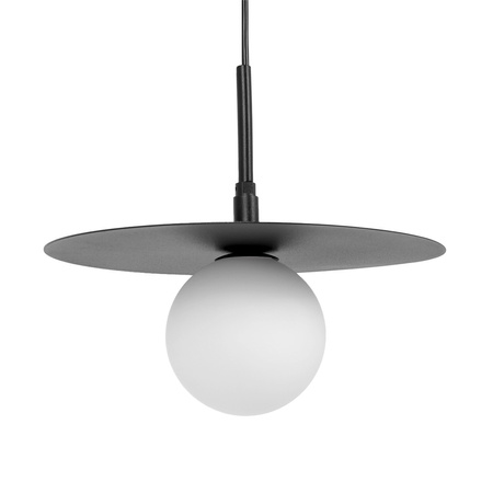 Czarna lampa wisząca z kloszem, regulowana tarcza K-5371 z serii SANTE