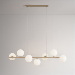 Lampa wisząca szklane mleczne kule 7xG9 K-5842 z serii ARDI beżowa