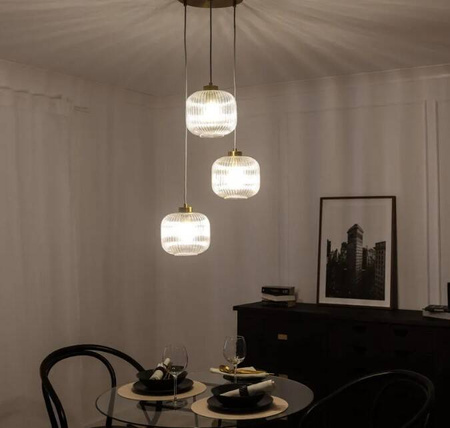 Lampa Wisząca ze Szkła Tri Wilde 3xE27