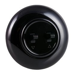 Włącznik żaluzjowy podtynkowy czarny z ramką Retro