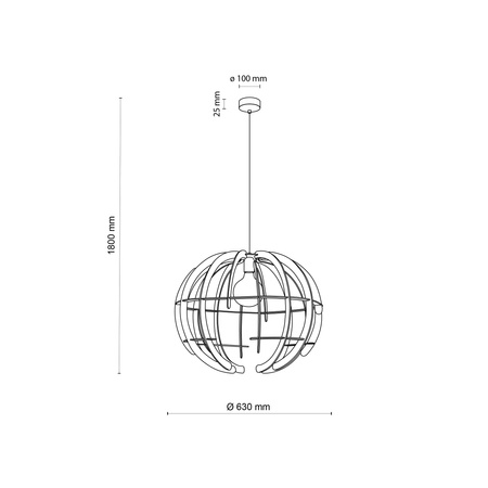 Lampa wisząca VENUS Wood 1xE27 L