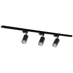 Zestaw szynowy PARIS Czarny 3xGU10 reflektor, szyna 1m