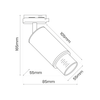 MICA WHITE ZOOM track light 1xGU10