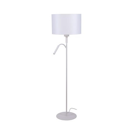 Nowodvorski Lampa podłogowa z lampką do czytania biała HOTEL PLUS 