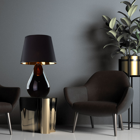 Lampka nocna LACRIMA Black/Gold 1xE27