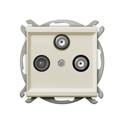 Gniazdo RTV-SAT z dwoma wyjściami SAT Ospel Sonata Ecru