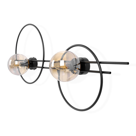 Kinkiet dwoma okręgami i kloszami o średnicy 14cm K-5347 z serii CORSA