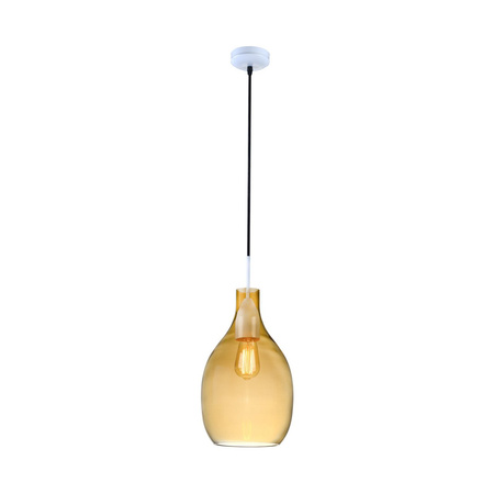 Nowoczesna lampa wisząca szklana bursztynowa bańka 