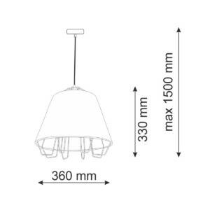 Lampa wisząca FALUN biało-srebrna 1xE27