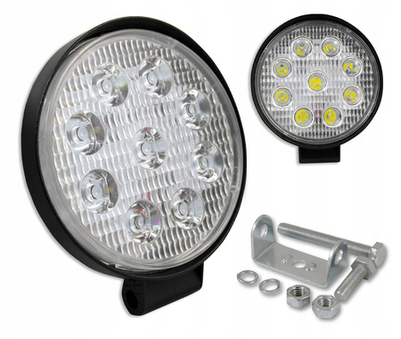 Lampa LED Robocza Okrągła 10-30V 27W 9 LED