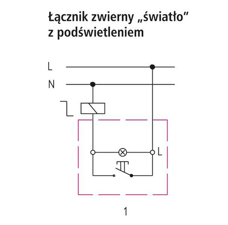 Łącznik zwierny "światło" z podświetleniem pomarańczowym Ospel Sonata Biała