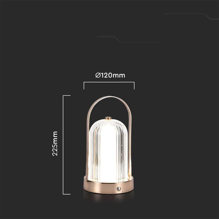 Lampka Biurkowa Nocna V-TAC 1W LED 22cm Ładowanie USB Ściemnianie Matowe Złoto 