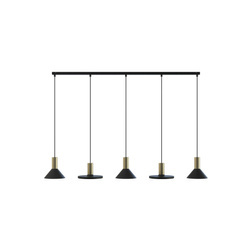 Nowodvorski Lampa wisząca metalowa czarna mosiądz HERMANOS