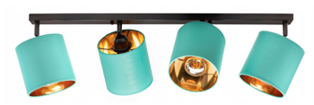Lampa sufitowa reflektor 4xE27 listwa zielono złota 80cm